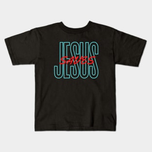 Jesus Saves - Christian Typography Kids T-Shirt